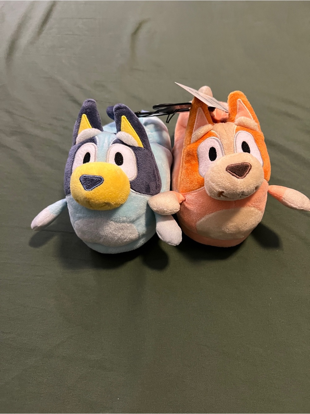 Kids Plush Bluey Slippers in Blue and Orange Size 11/12